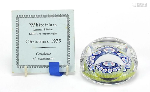 Whitefriars limited edition Millefiori paperweight,