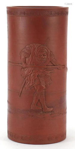 Japanese Tokoname terracotta vase decorated with a