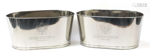 Pair of large Champagne ice buckets with Napoleon