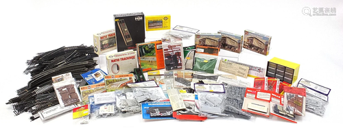 Collection of model railway track and accessories