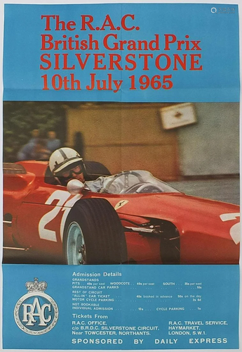 Silverstone racing poster for the RAC British Grand