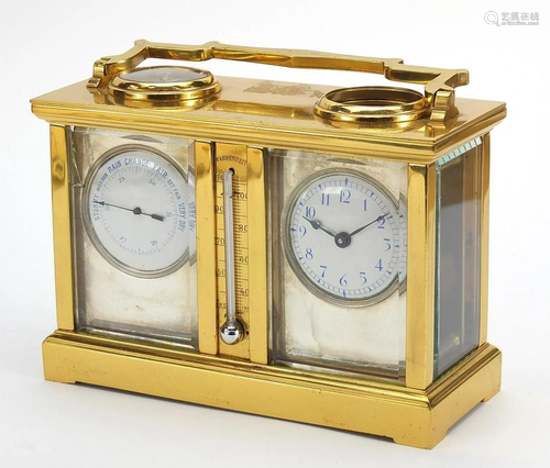 Brass cased travelling timepiece with ba...