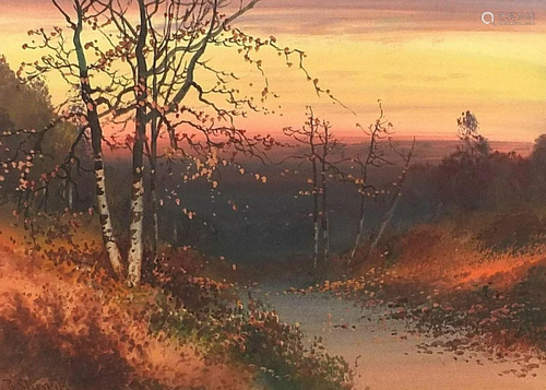 Reginald Daniel Sherrin - Autumn landscape with silver