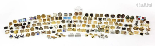 Large collection of cufflinks, including some enamel