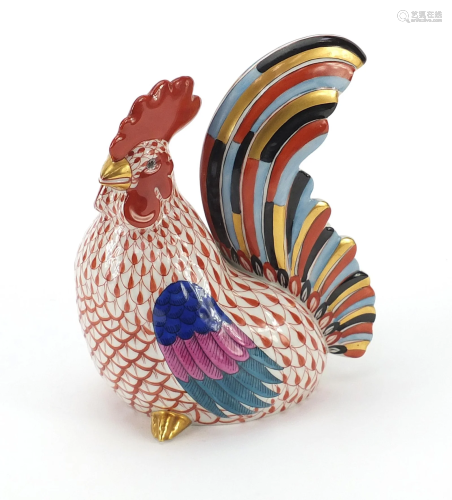 Herend, Hungarian hand painted porcelain cockerel,