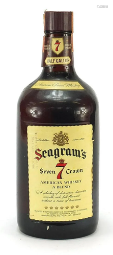 Half gallon bottle of Seagram's Seven Crown American