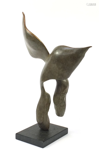 Bob Allen, patinated bronze study of winged ballet