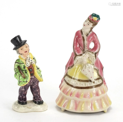 Two Continental porcelain figures including one of a