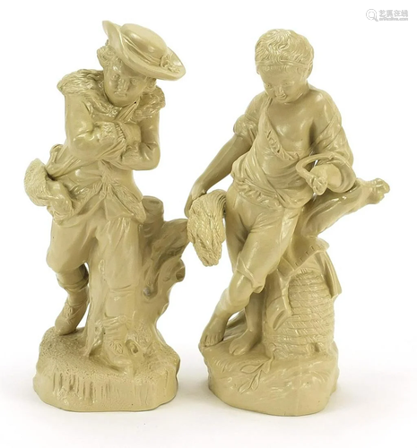 Pair of late 18th century pottery figure...