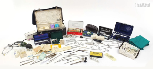 Collection of vintage and later medical instruments and