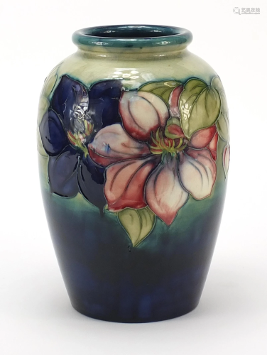 Large Moorcroft pottery vase hand painted with flowers,