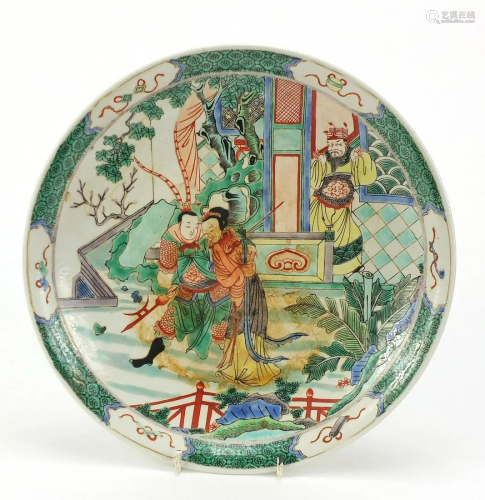 Chinese porcelain plate hand painted in the famille