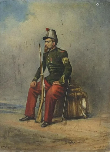 E W James 1869 - French soldier at Treport, 19th