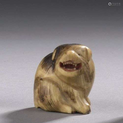 JAPON, Fin de l'époque MEIJI (1868-1912) Netsuke en corne de...