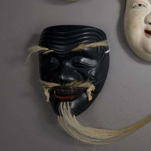 *JAPON, époque TAISHO (1912-1926) Masque de théâtre No en bo...