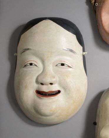 *JAPON, fin de l'époque EDO (1603-1868) Masque kyogen en boi...