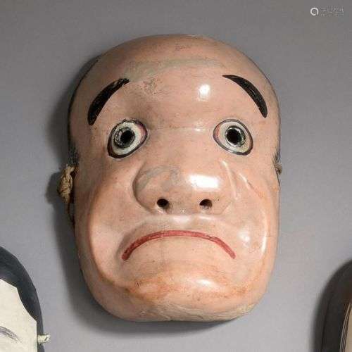 *JAPON, fin de l'époque EDO (1603-1868) Masque de kyogen, si...