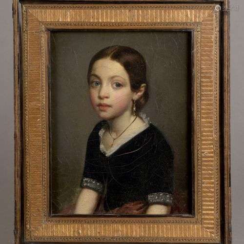 Ecole FRANCAISE du XIXe siècle Portrait de jeune fille Huile...