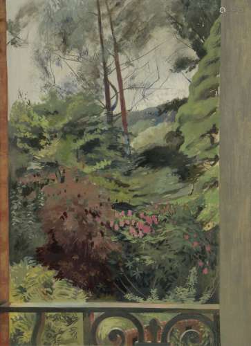Mathurin MEHEUT (1882-1958) Paysage à la fenêtre Huile sur i...