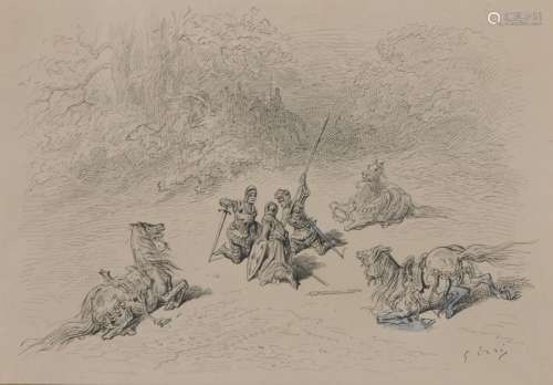 Gustave DORE (1832-1883) Illustration pour le 'Roland Furieu...