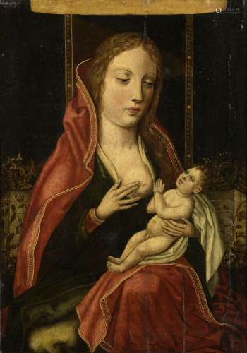 *École de Bruges, vers 1550 Vierge à l'Enfant Panneau de che...