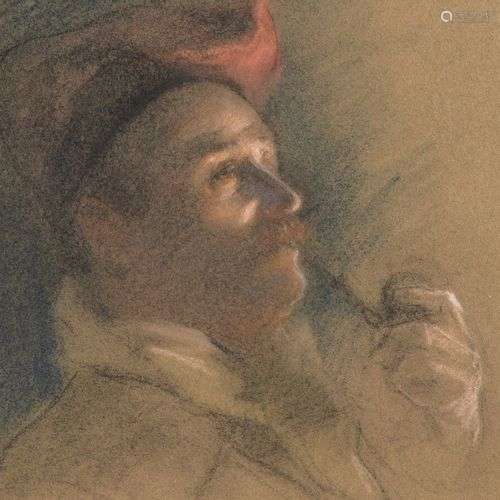 Léon Maxime FAIVRE (1856-1941) Etude de personnage à la pipe...
