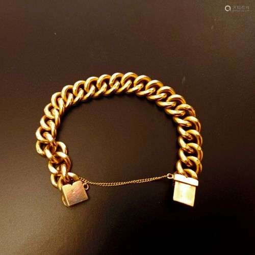 Bracelet en or jaune 18k (750 millièmes) formé d'une maille ...