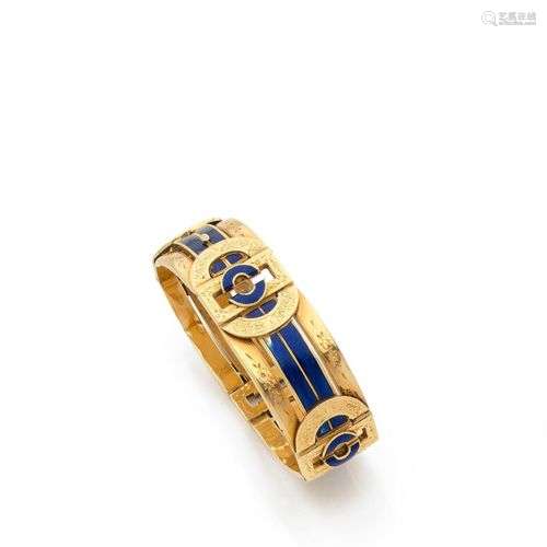 Bracelet ruban semi rigide en or jaune 18k (750 millièmes) à...