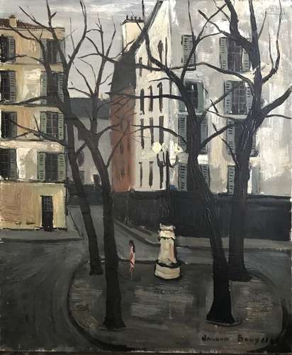 Jacques BOUYSSOU (1926-1997) La place Furstenberg Huile sur ...