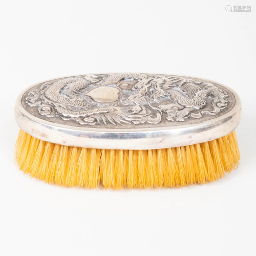 Chinese Export Silver Clothes Brush