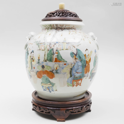 Chinese Famille Vert Porcelain Jar