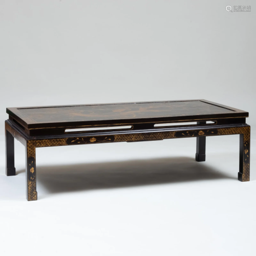 Chinese Black Lacquer and Parcel-Gilt Low Table