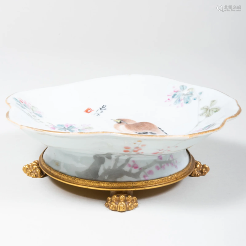 Chinese Footed Bowl Mounted to a Nicolas Haydon Ormolu