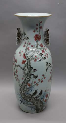 Chinese porseleinen vaas met bloementak met vogels - Hoogte ...
