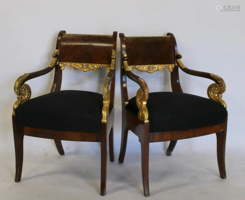 An Antique Pair Of Russian Carved & Parcel Gilt