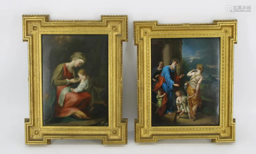 2 Framed KPM Quality Porcelain Plaques.