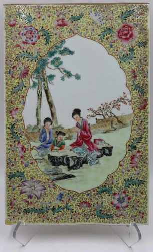 Chinese Famille Rose Porcelain Plaque.