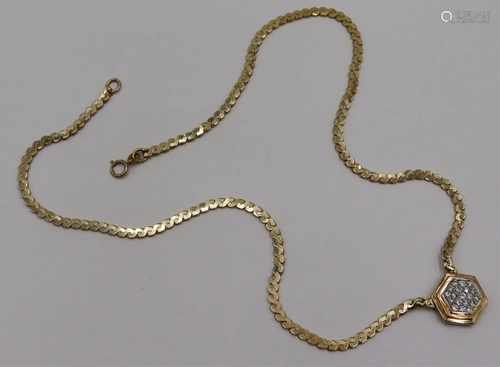 JEWELRY. 14kt and 18kt Gold & Diamond Necklace.