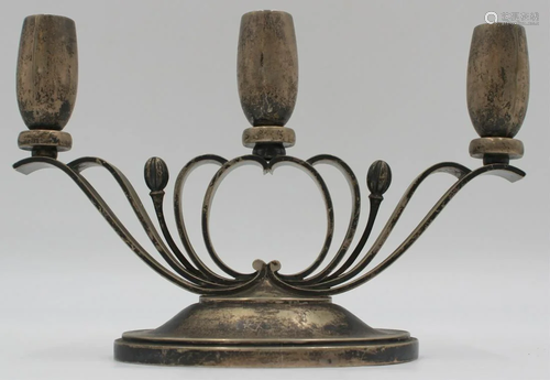 SILVER. Danish Evald Nielsen Silver Candelabra.