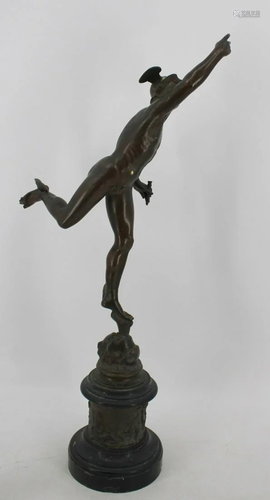 Antique Bronze Sculpture Of Mercury.