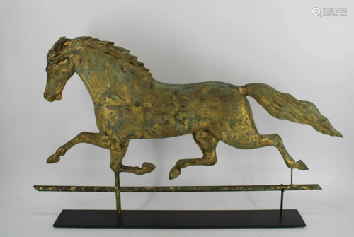 Antique Horse Weathervane On Stand.