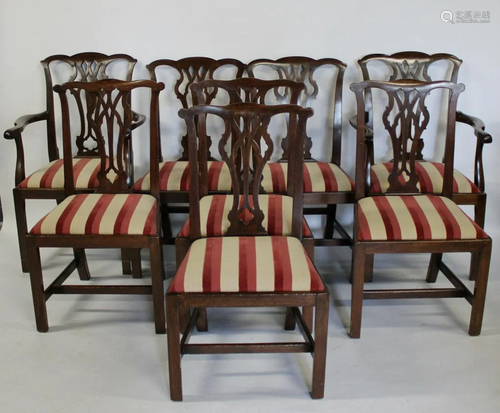 8 Matched Antique Mahogany Hepplewhite Style