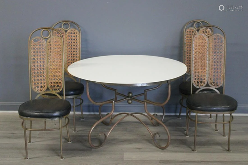 Vintage Italian Steel Table & 4 Chairs.