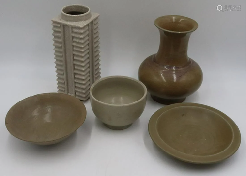 Grouping of (5) Chinese Earthenware Vessels.