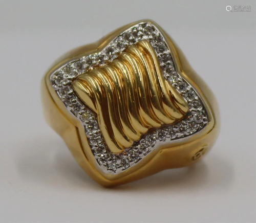 JEWELRY. David Yurman 18kt Gold and Diamond Ring.