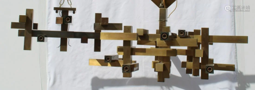 Midcentury Gilt Metal Gaetano Sciolari Cubist