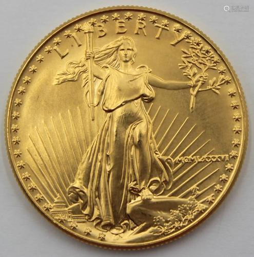 BULLION. 1986 $50 1 oz Gold American Eagle Coin.