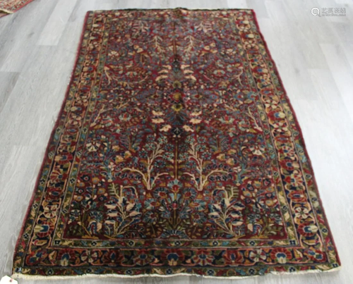 Antique And Finely Hand Woven Sarouk Style Carpet.