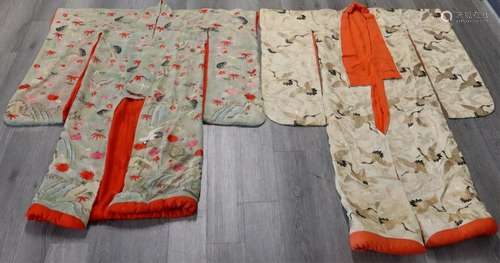 (2) Japanese Embroidered Wedding Robes.