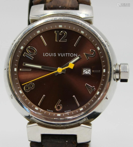 JEWELRY. Men's Louis Vuitton Tambour Quartz Watch.